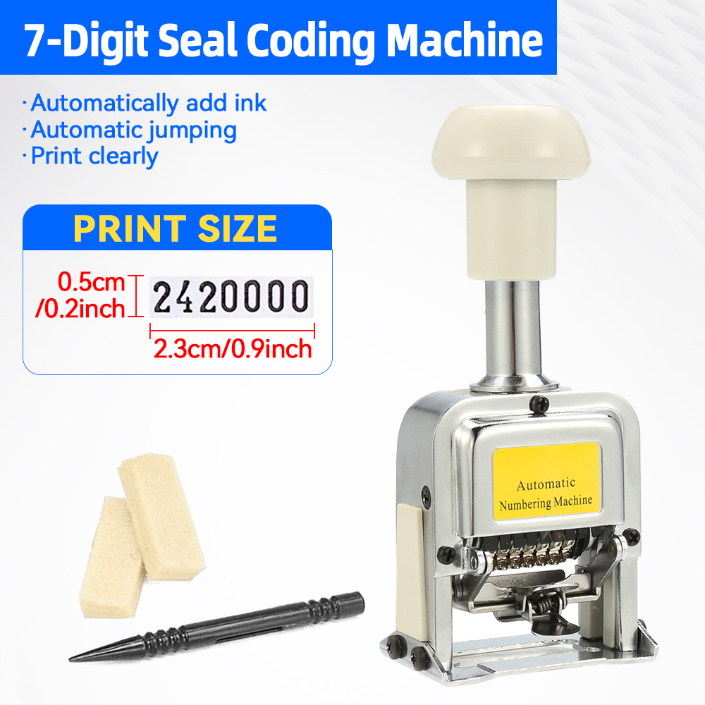Number Machine 7 Position Auto - Rubber Date Stamp recension och pris