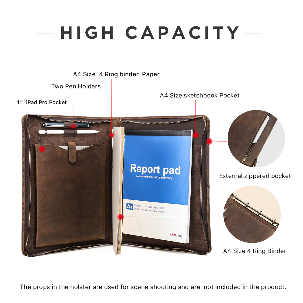 Luxury Retro A4 Cowhide Busine - Binder A4 Lever recension och pris