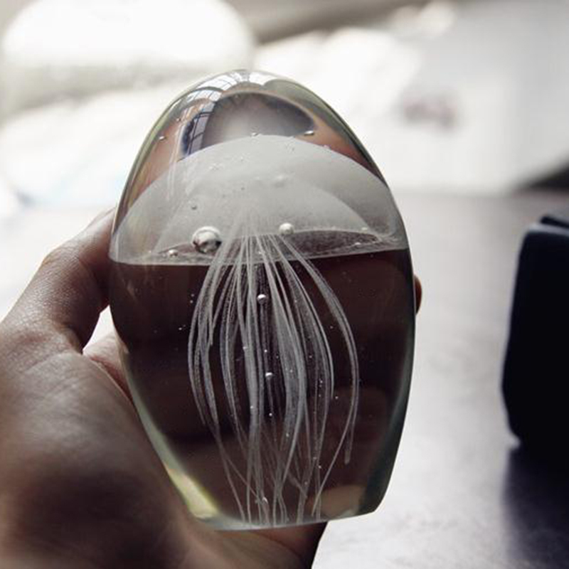 Miniature 3D Jellyfish Crystal - Paper Weight Crystal recension och pris