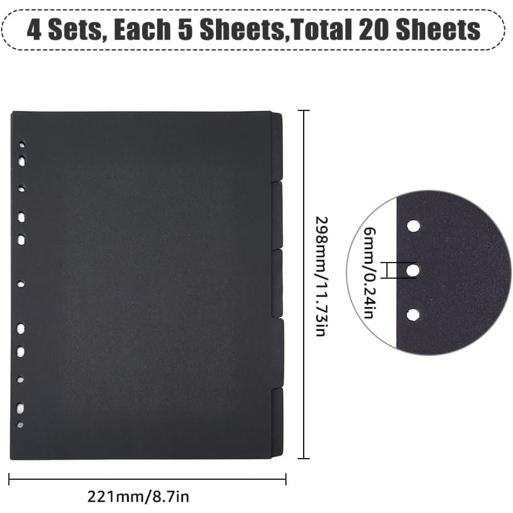 20 Sheets 5-Tab Binder Divider - Tab Divider A4 recension och pris