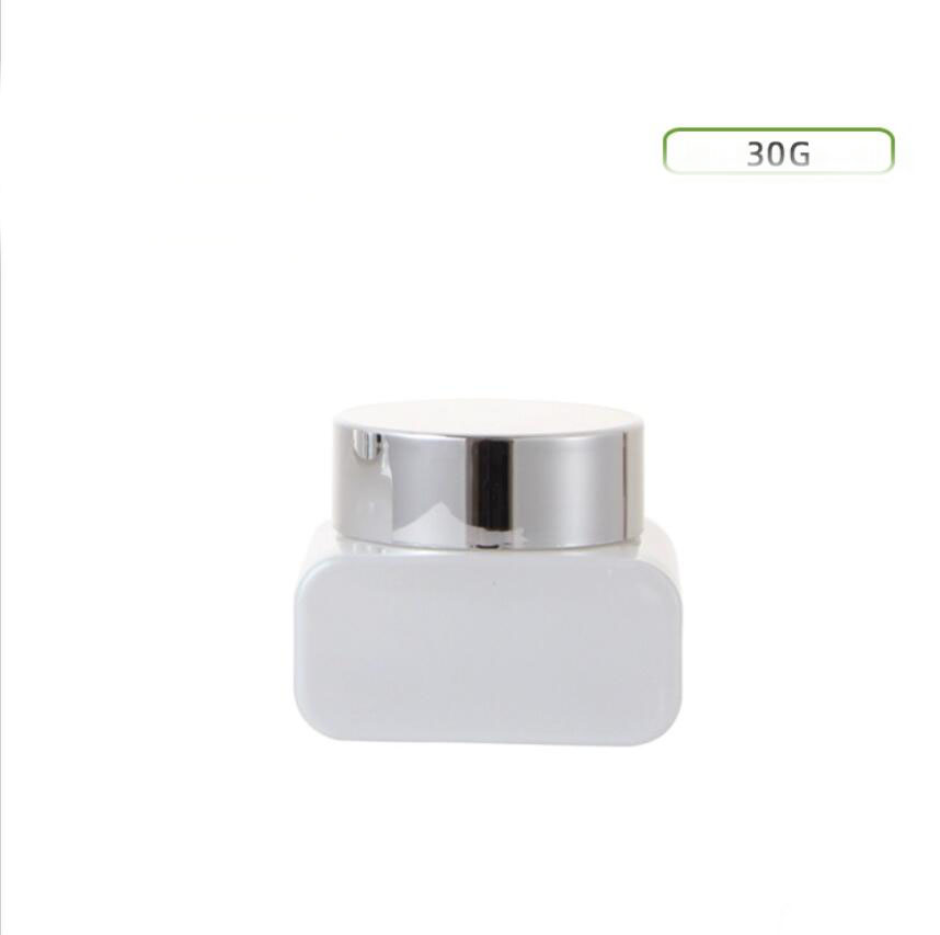 30G white glass jar silver lid - Gel Refill Pack recension och pris