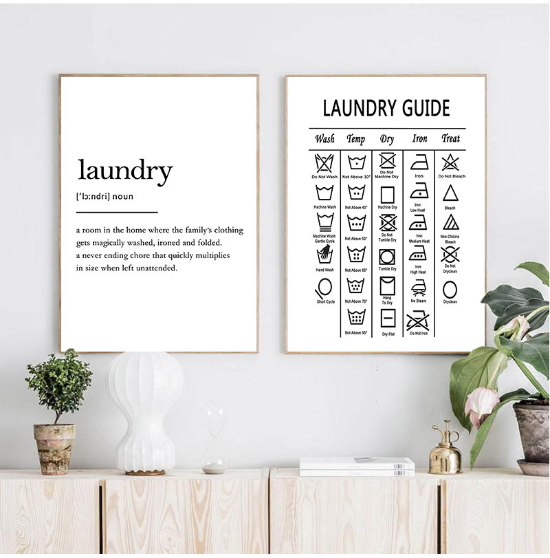 Laundry Guide Canvas Painting  - Ink Blotter Paper recension och pris