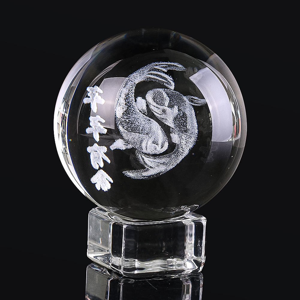 50mm 3D Engraved Crystal Ball  - Paper Weight Crystal recension och pris