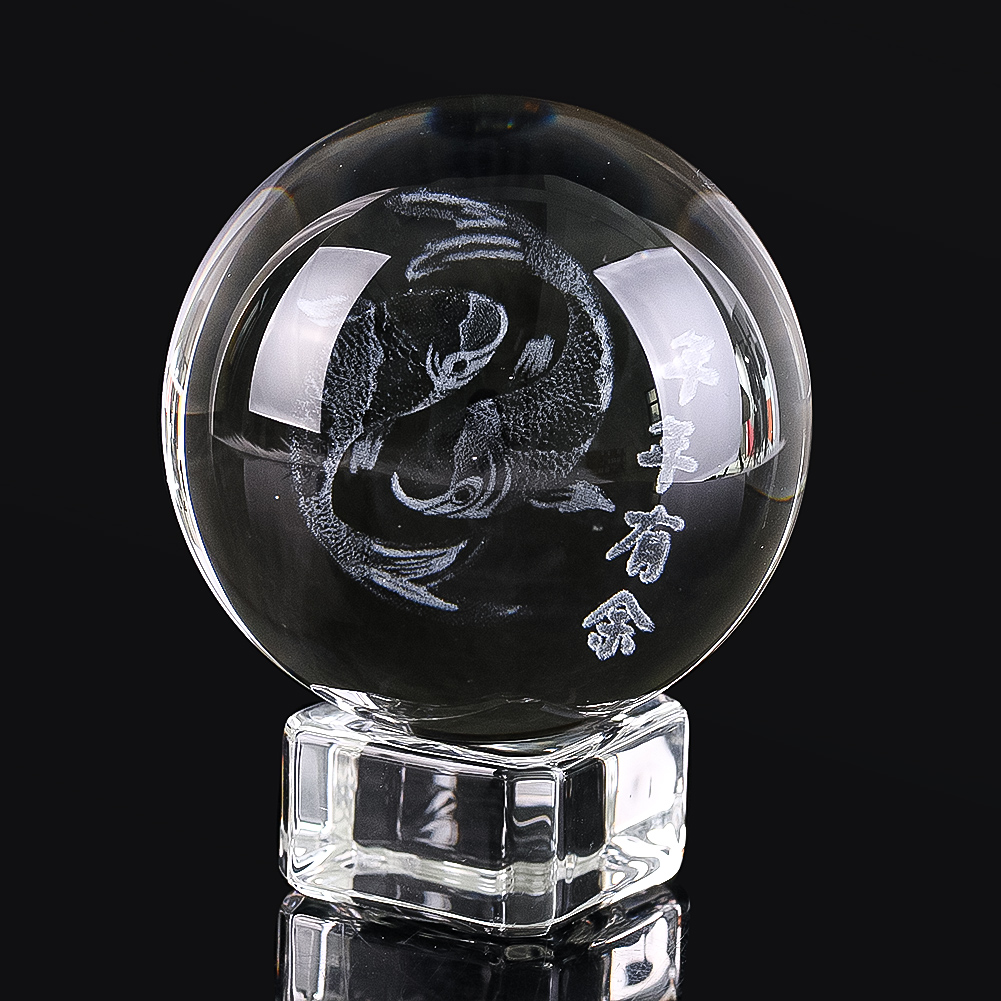 50mm 3D Engraved Crystal Ball  - Paper Weight Crystal recension och pris