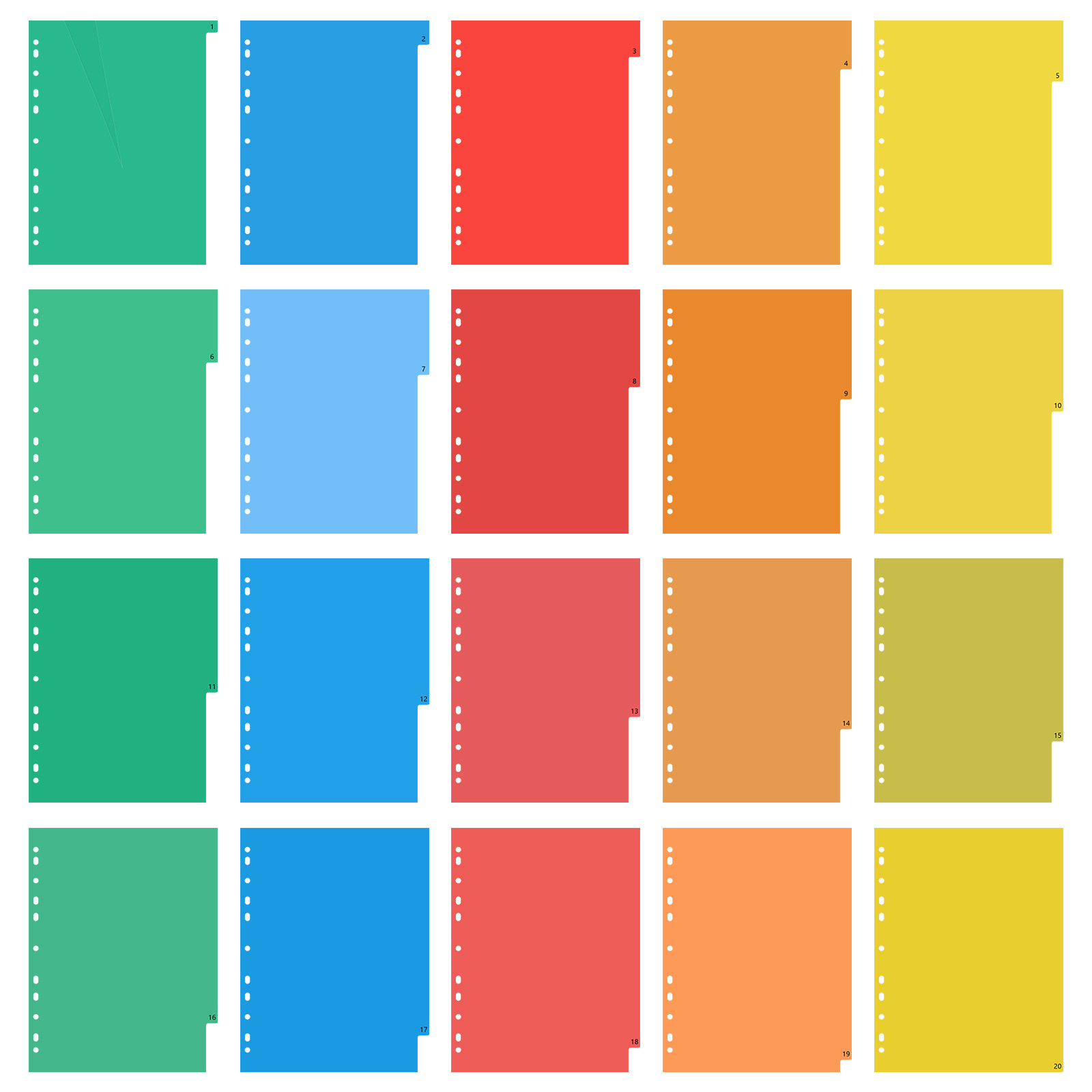 20 Pages A4 Size Color Coded P - Tab Divider A4 recension och pris
