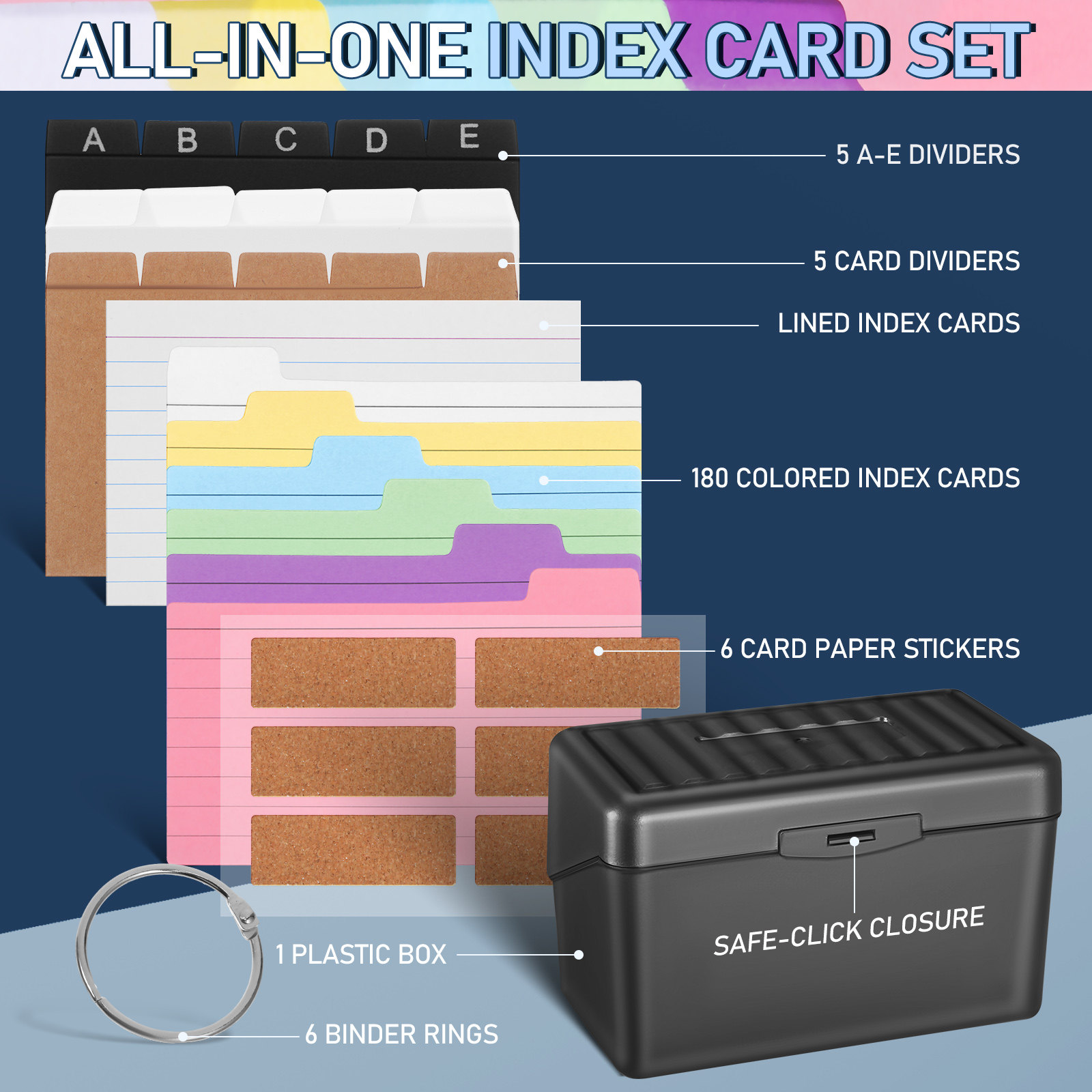 1Set Desktop Card Organizer Bo - Card Index Box recension och pris