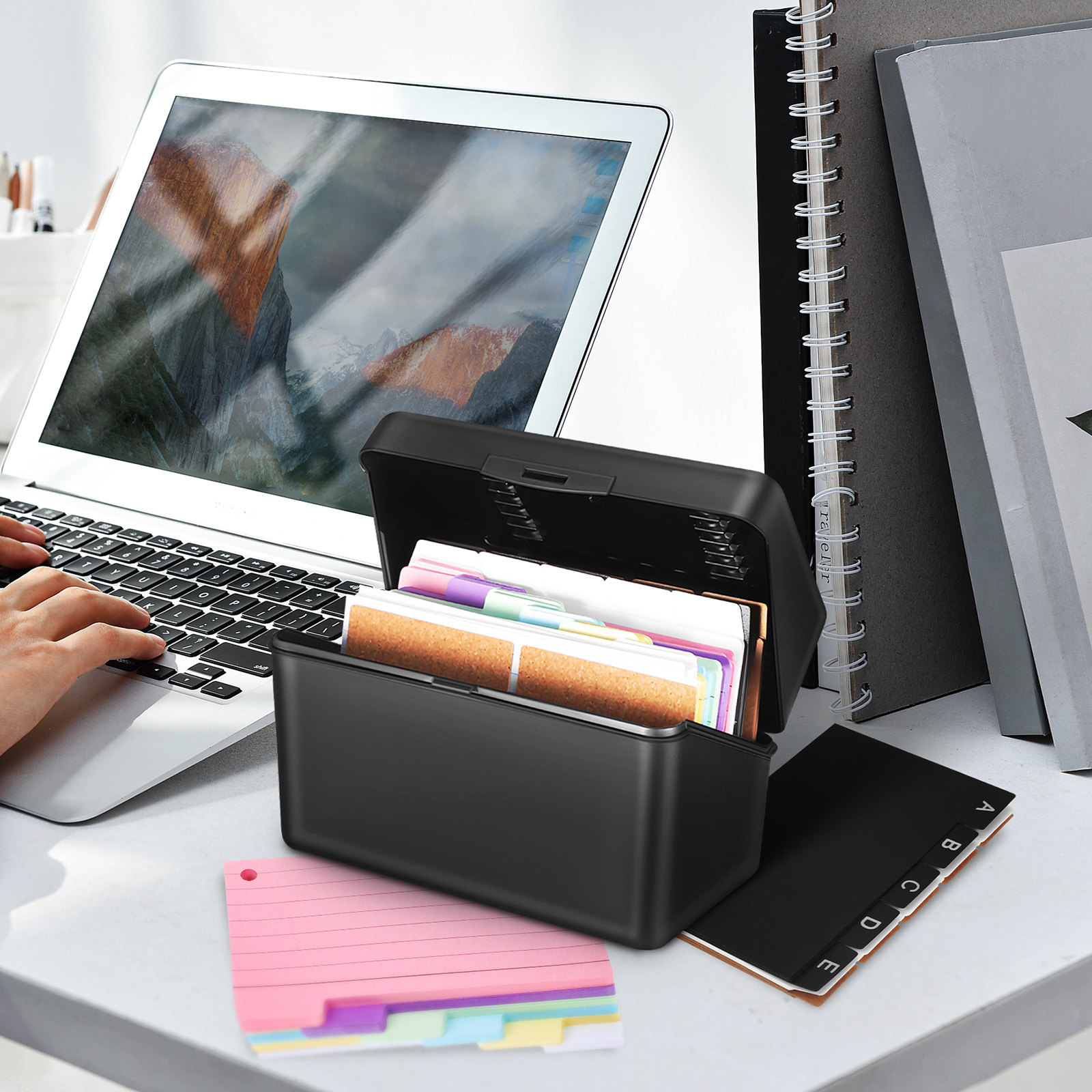 1Set Desktop Card Organizer Bo - Card Index Box recension och pris