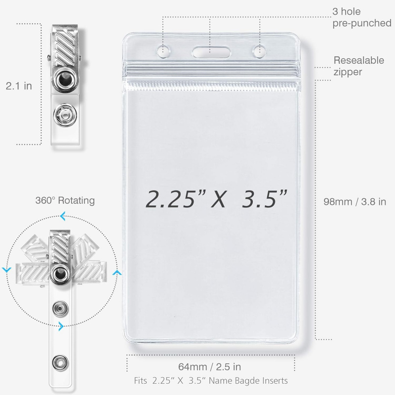 ID card holder with metal badg - Index Card Holder recension och pris