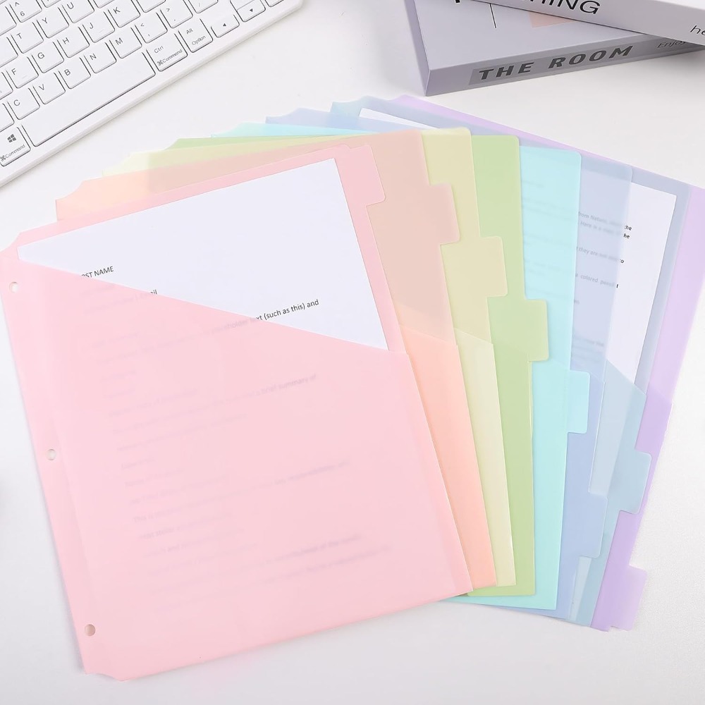 8 pcs A4 Pastel Binder Divider - Tab Divider A4 recension och pris