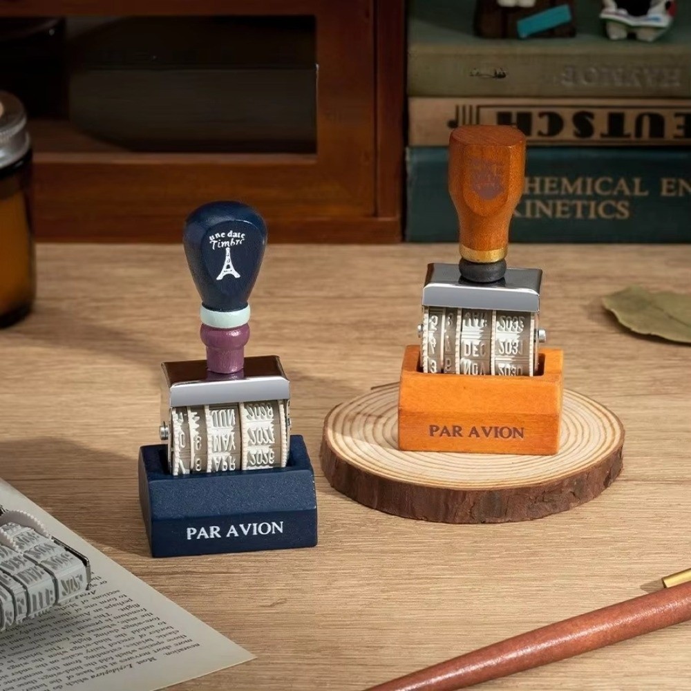 Retro Wooden Roller Date Seal  - Rubber Date Stamp recension och pris