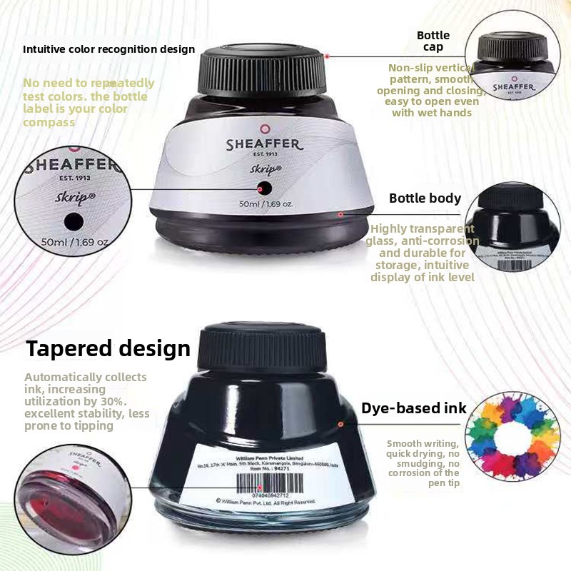 American SHEAFFER Color Dye In - Fountain Pen Bottled Ink recension och pris