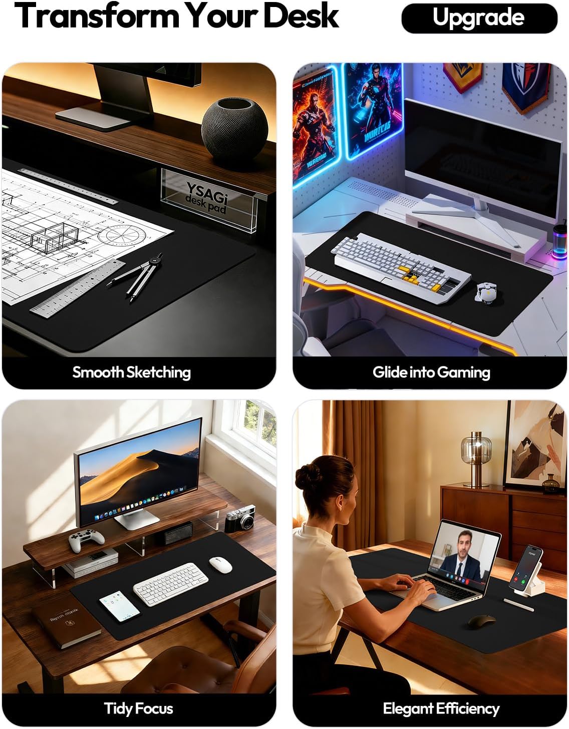 Large Leather Desk Pad Protect - Leather Desk Pad recension och pris