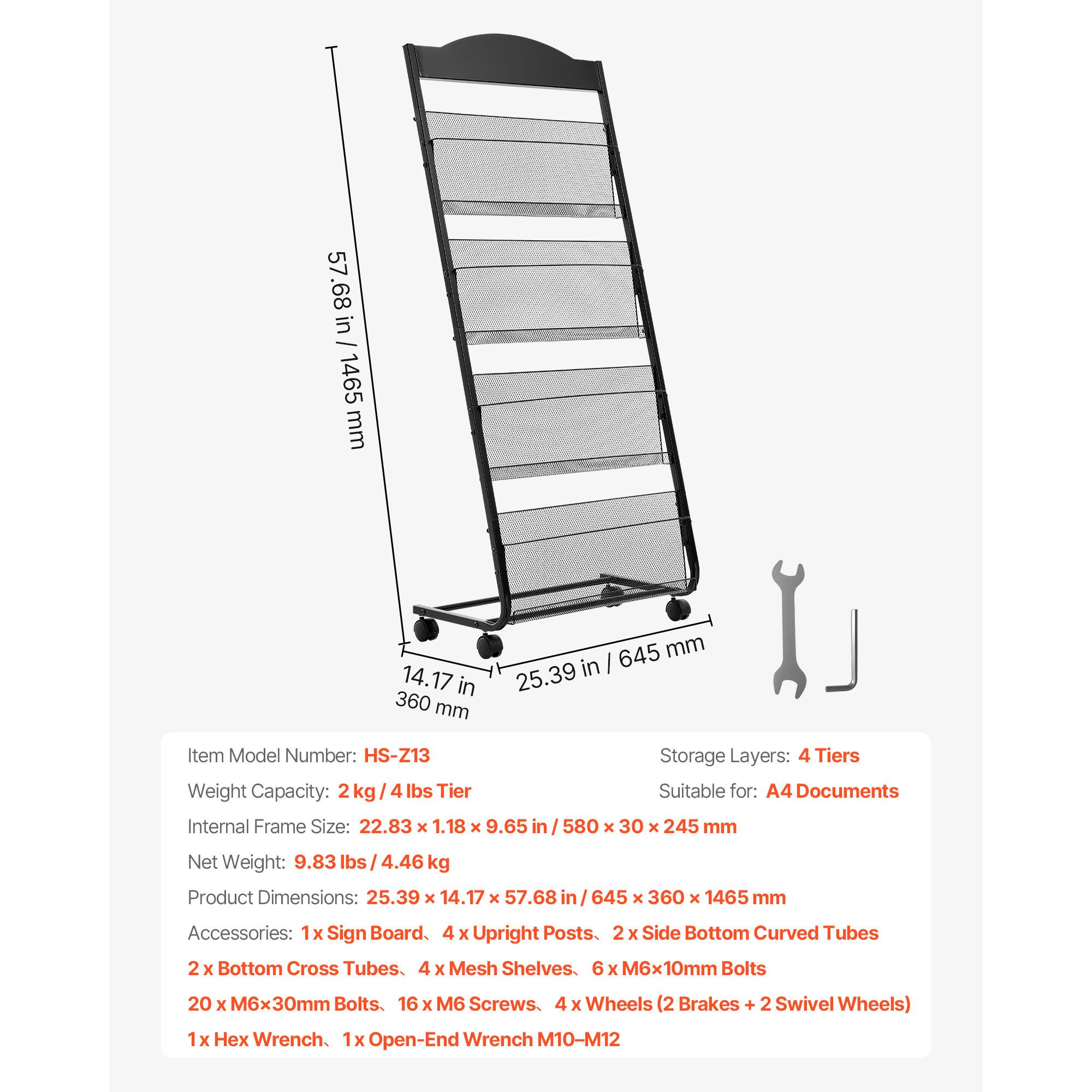 Brochure Display Rack, 4-Tier  - Magazine Holder Rack recension och pris