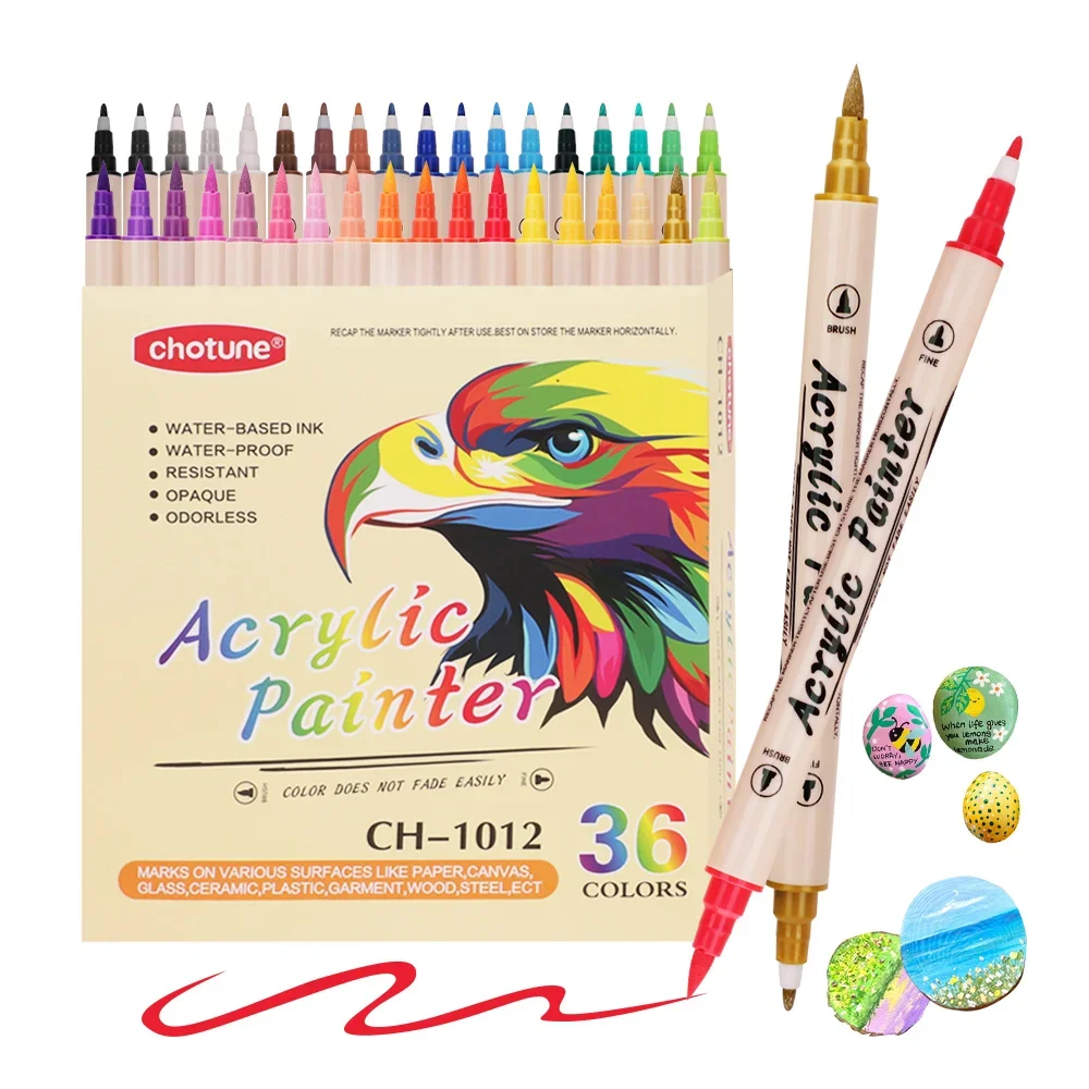 12-36 Colors Acrylic Paint Mar - Correction Pen Fine recension och pris