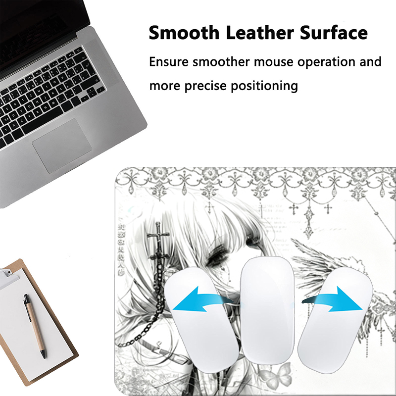 Leather Mousepad Black White A - Leather Desk Pad recension och pris